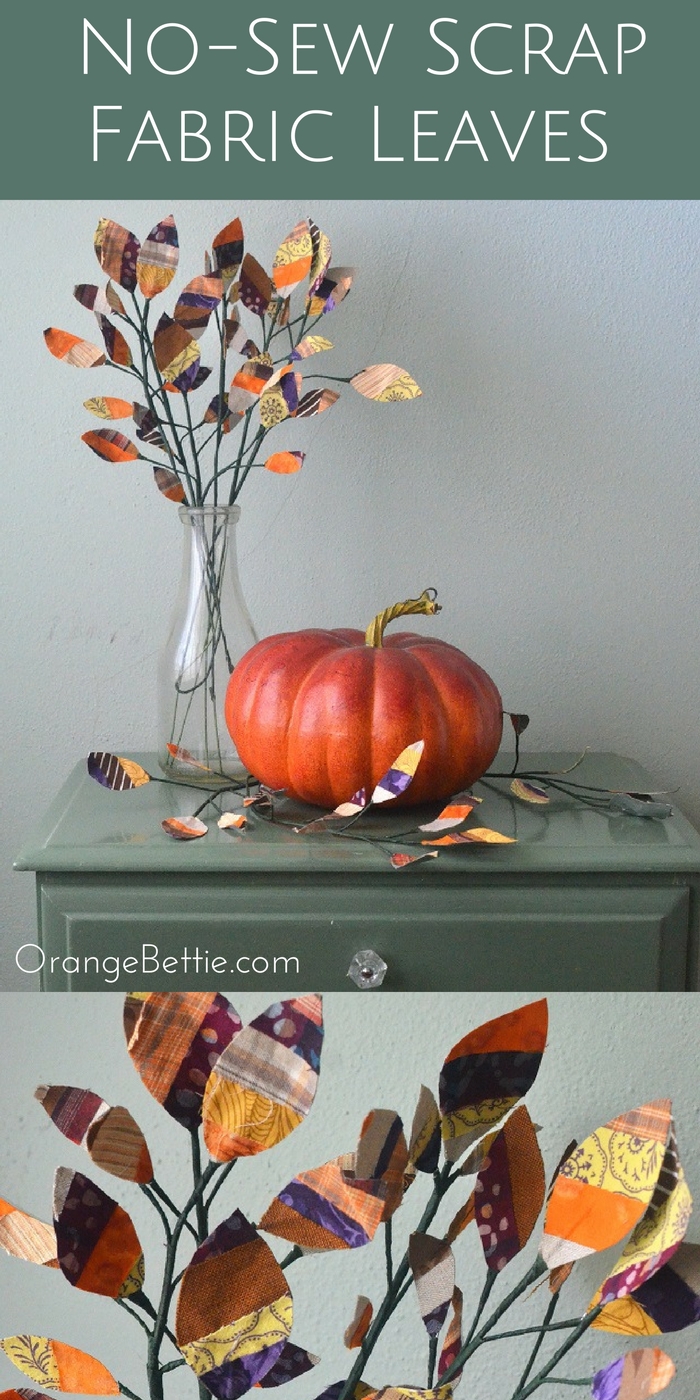 DIY no-sew scrap fabric leaves that hold their shape