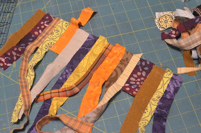 DIY no-sew scrap fabric leaves that hold their shape