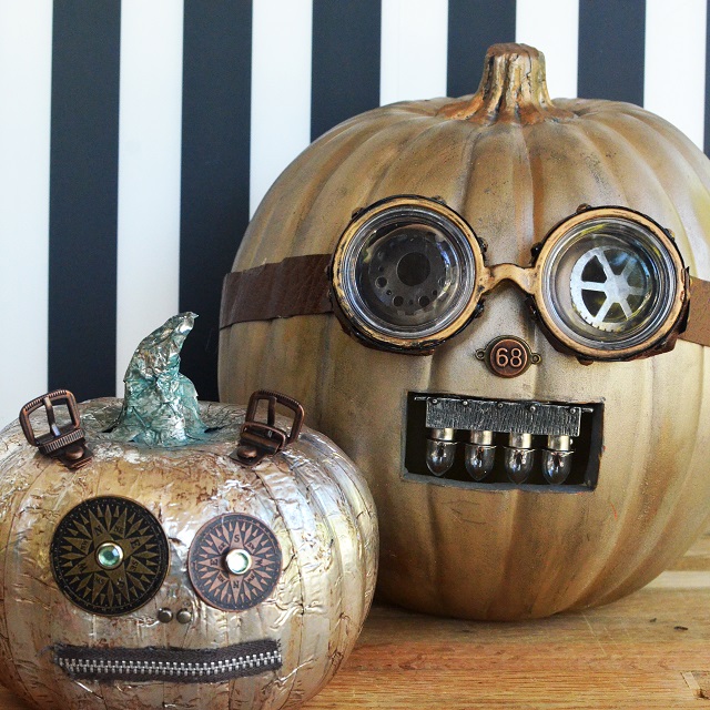 Steampumpkin from a dollar tree foam pumpkin - TUTORIAL