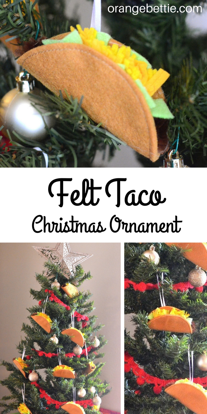 Felt Taco Christmas Ornament Tutorial. Because who doesn't love tacos?