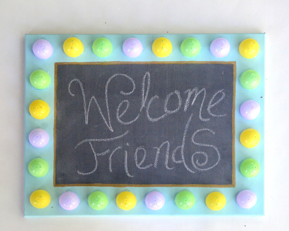 DIY faux marquee - Easter egg faux marquee chalkboard tutorial