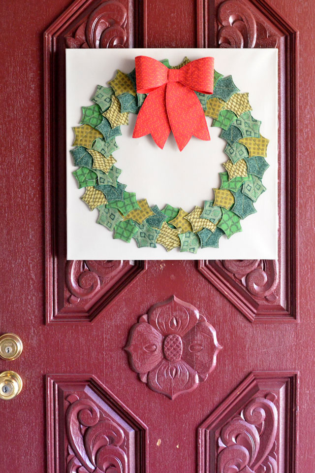 Fabric and Felt Holly Wreath - Free Pattern