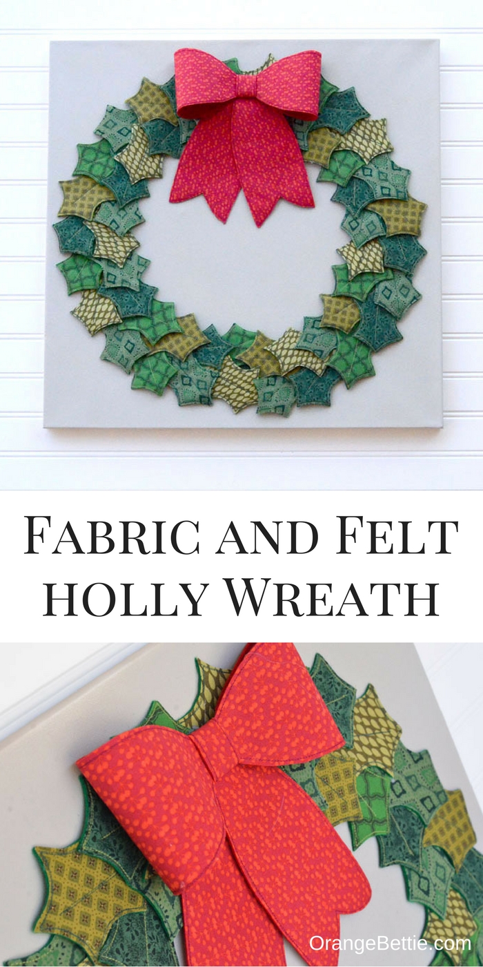 Fabric and Felt Holly Wreath - Free Pattern