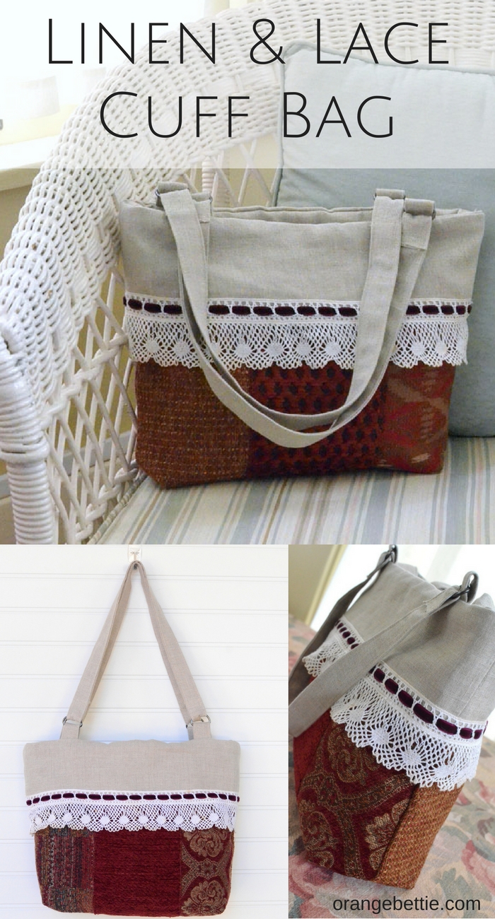 Linen and Lace Cuff Bag - Tutorial