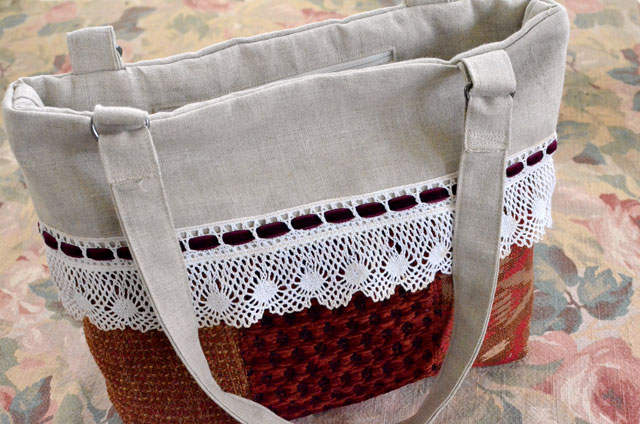 Linen and Lace Cuff Bag - Tutorial