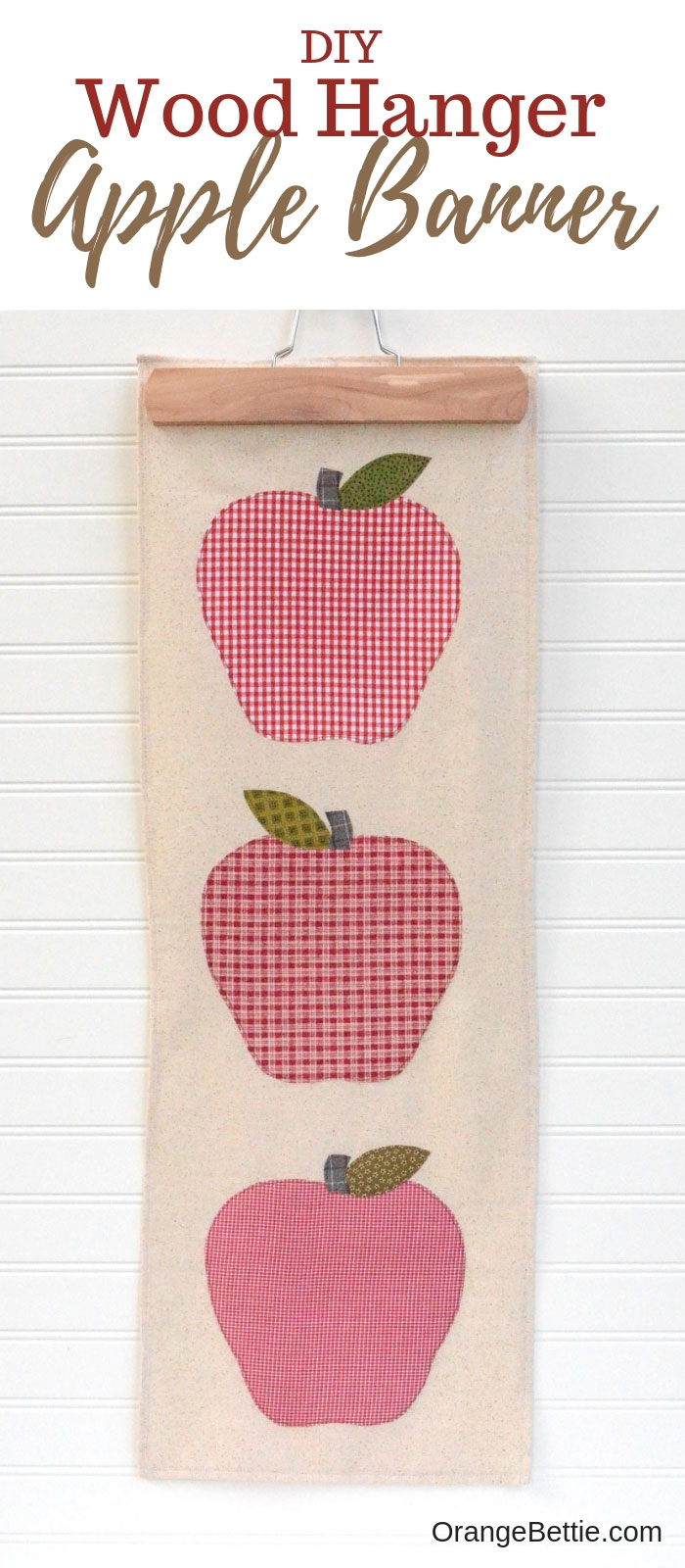 DIY Fall Apple Banner with Wood Hanger - Free Pattern