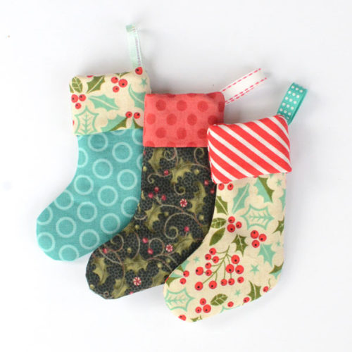 Mini Christmas stocking in 3 sizes Free sewing pattern Orange Bettie