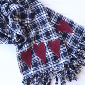 Fringed Flannel Heart Scarf - Sewing Tutorial