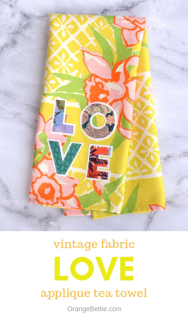 Love Applique Tea Towel - Sewing Tutorial