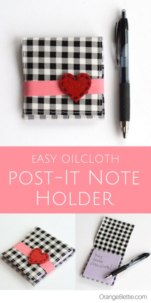 Oilcloth Post-It Note Holder - Easy Sewing Tutorial