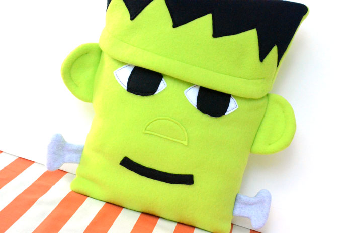 Fleece Frankenstein Halloween Pillow - Free Sewing Pattern