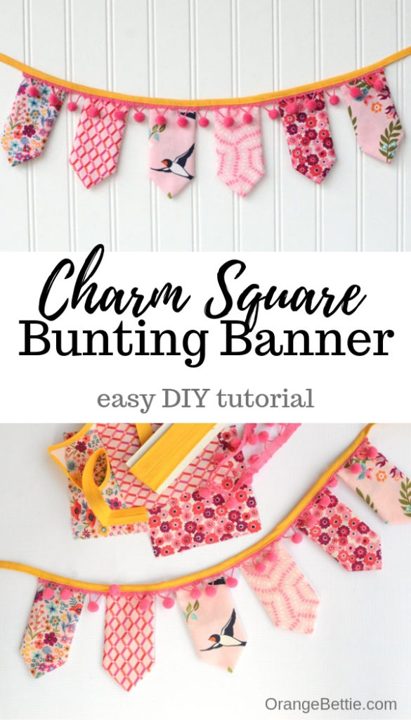 Charm  Square Bunting Banner Easy Sewing Tutorial by Orange Bettie