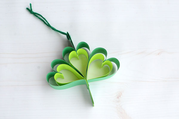 Easy Paper Shamrock, step 16