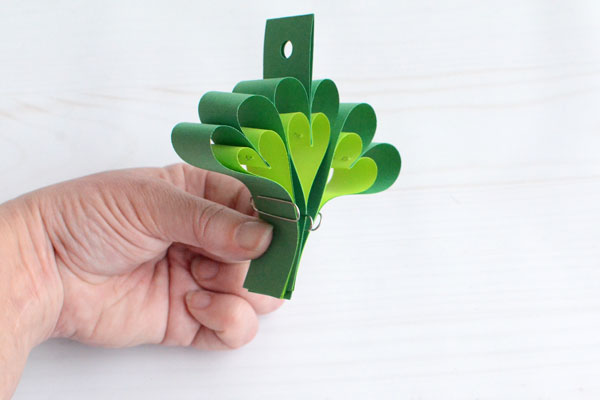 Easy Paper Shamrock, step 11