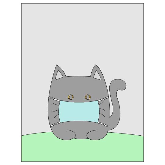 Cat in a Mask Social Distancing Banner - step 10