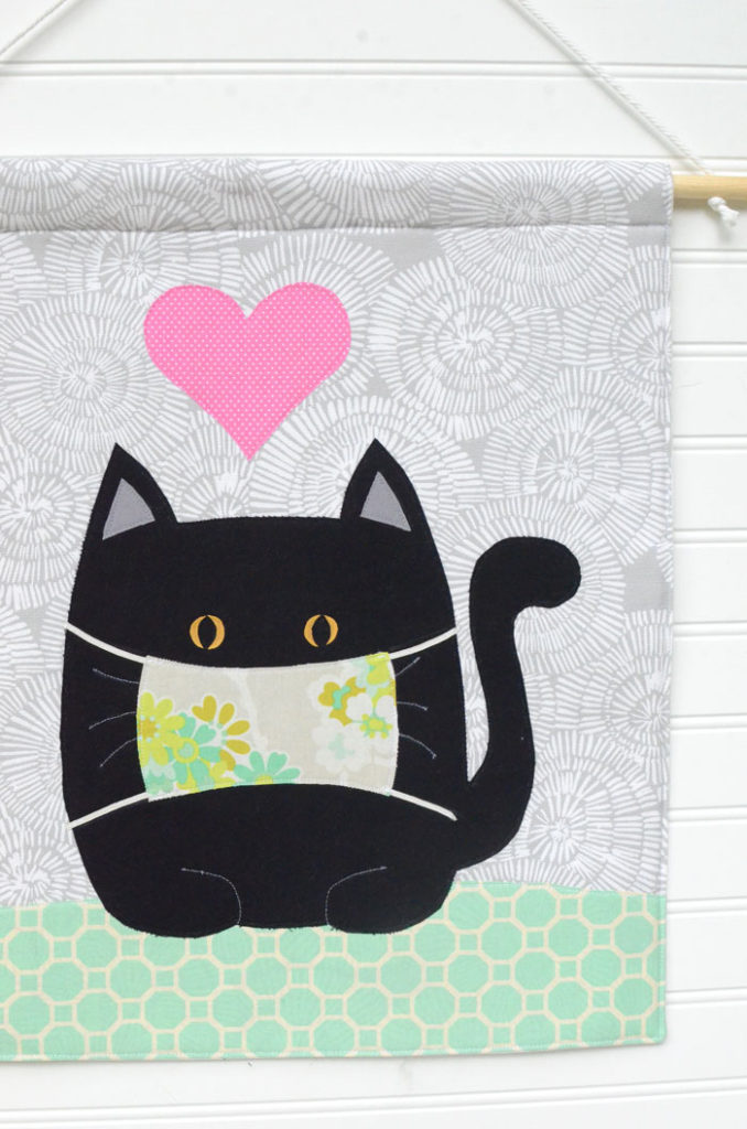 Cat in a Mask Social Distancing Banner - Free Sewing Pattern