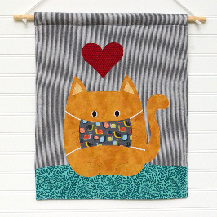 Cat in a Mask Social Distancing Banner - Free Sewing Pattern