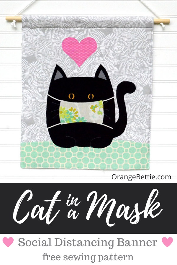 Cat in a Mask Social Distancing Banner - Free Sewing Pattern