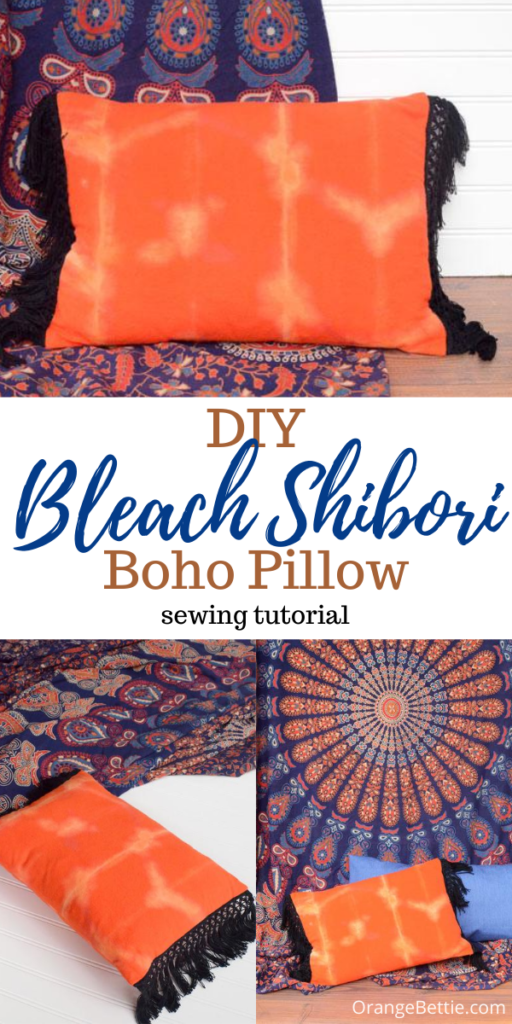 DIY Bleach Shibori Pillow – Sewing Tutorial by Orange Bettie