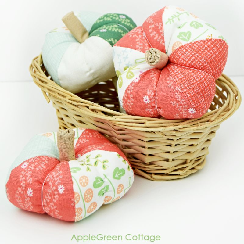 Fabric pumpkins by AppleGreen Cottage