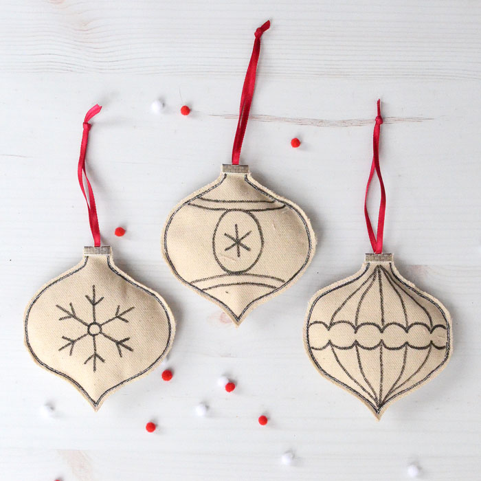 Keepsake Christmas Ornaments Kids Can Make - Free Sewing Pattern by Orange Bettie