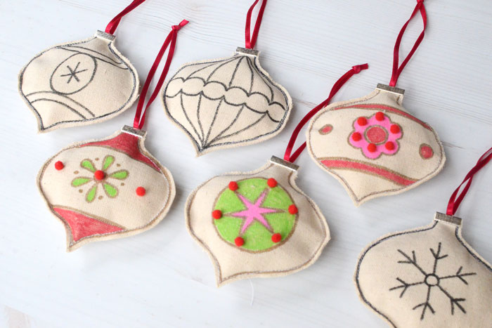 Keepsake Christmas Ornaments Kids Can Make - Free Sewing Pattern by Orange Bettie