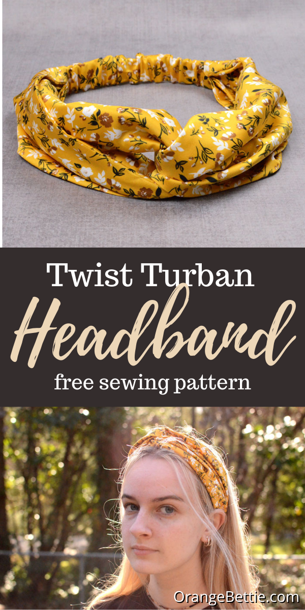 Twist Turban Headband Free Sewing Pattern