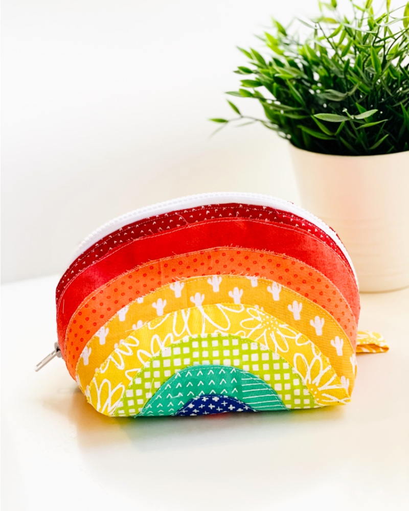 Rainbow Round Zipper Pouch by My Sew Bliss