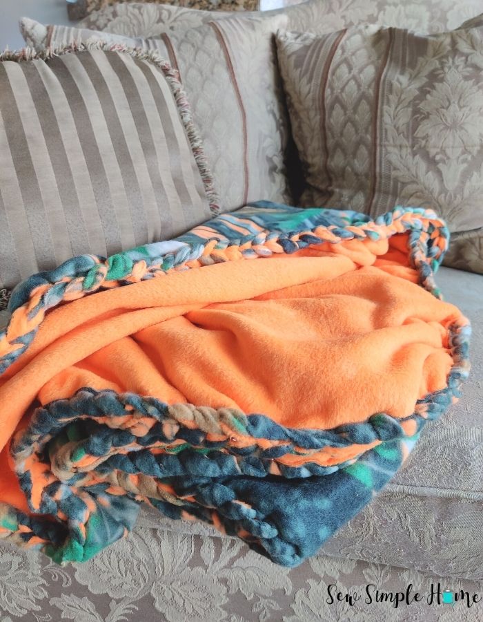 DIY Braided Fleece Blanket Tutorial by Sew Simple Home