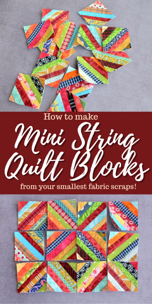 Mini String Quilt Blocks tutorial - collage cover photo