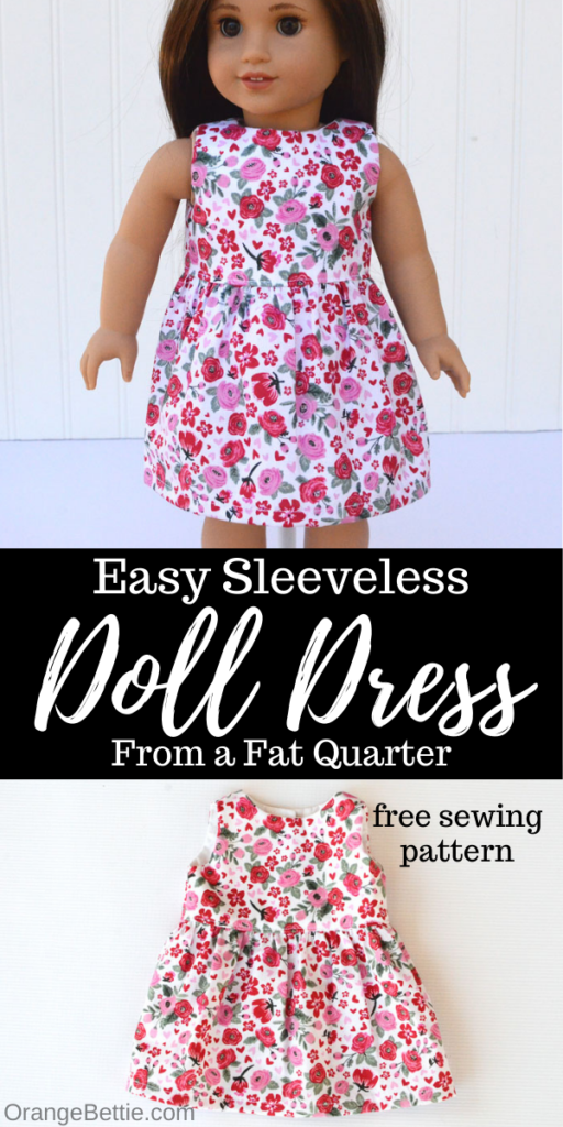 Easy Sleeveless Doll Dress - free pattern cover photo